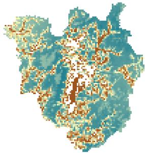 2010年蛟河县水源涵养量