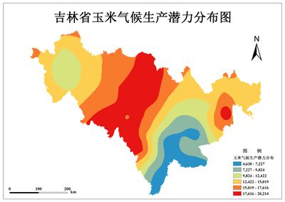 吉林省1km玉米气候生产潜力数据集（1960-2010年）