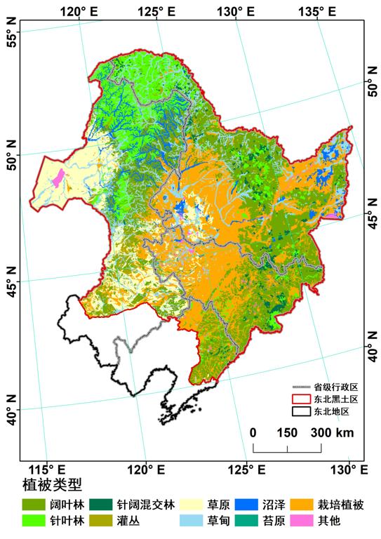 东北黑土区1比100万比例尺植被类型矢量数据集2010年